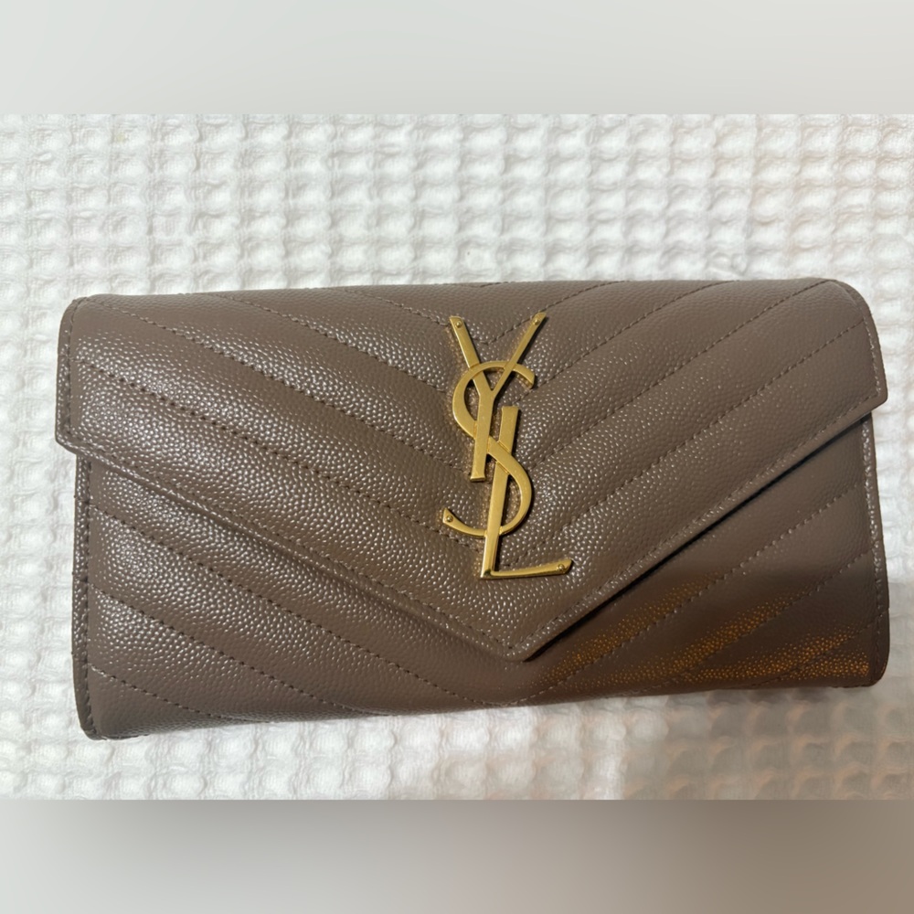 Saint laurent long flap wallet